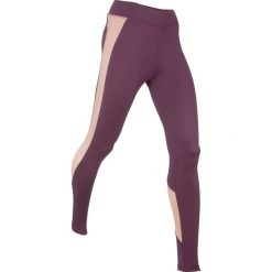 Legginsy sportowe wyszczuplające, długie, Level 2 bonprix czarny bez - matowy beżowy. Fioletowe legginsy sportowe damskie marki bonprix, w paski, na fitness i siłownię. Za 109,99 zł.