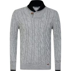 Sweter "Over" w kolorze szarym. Szare swetry męskie xl, ze skóry. W wyprzedaży za 169,95 zł.