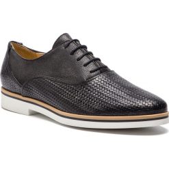Oxfordy GEOX - D Janalee A D825AA 06RBN C9999 Black. Czarne półbuty damskie Geox, bez obcasa, na płaskiej podeszwie, bez zapięcia. W wyprzedaży za 289,00 zł.