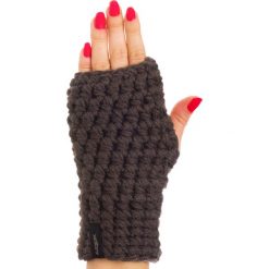 Rękawiczki damskie: Woox Mitenki Rękawiczki Damskie Bez Palców |Handmade| Brązowe Slate Palmer – – – 8595564781523