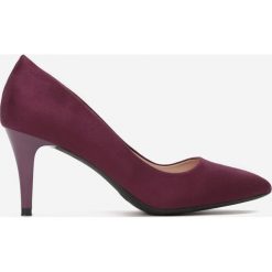 Bordowe Szpilki Nikalia. Czerwone szpilki Born2be, ze skóry, eleganckie, na średnim obcasie. Za 89,99 zł.