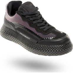SNEAKERSY Emporio Armani. Czarne sneakersy męskie Emporio Armani, na sznurówki. Za 749,40 zł.