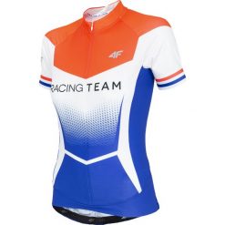 Koszulka rowerowa damska RKD154 - multikolor allover. Szare koszulki damskie 4f, m, bez wzorów, ze stójką, bez rękawów. Za 169,99 zł.