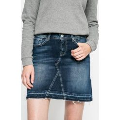 Pepe Jeans - Spódnica Livia. Niebieskie spódniczki damskie Pepe Jeans, na co dzień, s, bez wzorów, z elastanu, mini, proste. W wyprzedaży za 129,90 zł.