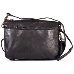 Torebki klasyczne damskie: Skórzana torebka w kolorze czarnym – 24 x 17 x 6 cm