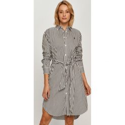 Polo Ralph Lauren - Sukienka. Sukienki damskie Polo Ralph Lauren, na co dzień, w paski, z bawełny, casualowe, polo, z długim rękawem, długie, mini, proste. Za 749,90 zł.