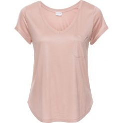 Shirt z kieszenią bonprix stary jasnoróżowy. Różowe koszulki damskie bonprix, bez wzorów, retro, z dekoltem w serek. Za 44,99 zł.