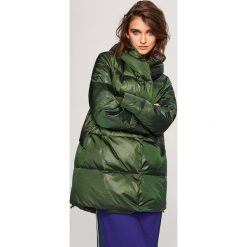Pikowany płaszcz z naturalnym puchem - Khaki. Szare płaszcze damskie puchowe marki SIMOND, s, z materiału. Za 349,99 zł.