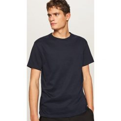 T-shirty męskie: Jednolity t-shirt – Granatowy