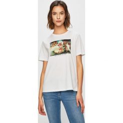 Tally Weijl - Top. Białe bluzki damskie TALLY WEIJL, s, z nadrukiem, z bawełny, z okrągłym kołnierzem. W wyprzedaży za 39,90 zł.