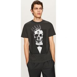 T-shirty chłopięce: T-shirt z motywem czaszki – Szary