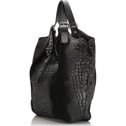 Torebki klasyczne damskie: Skórzana torebka w kolorze czarnym – 34 x 25 x 11 cm