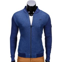 Bluzy męskie: BLUZA MĘSKA ROZPINANA BEZ KAPTURA B551 - GRANATOWA/MELANŻOWA