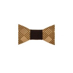 Mucha męska drewniana EM Men's Accessories. Brązowe muchy męskie Em men's accessories, z materiału, wizytowe. Za 129,99 zł.