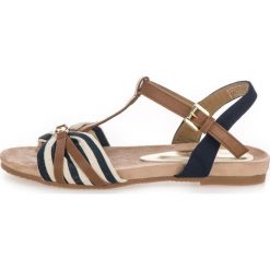 Tom Tailor sandały damskie 37 brązowy. Pomarańczowe sandały damskie Tom Tailor, w paski, bez obcasa, z paskami. Za 216,00 zł.