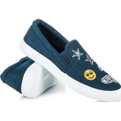 Trampki i tenisówki damskie: Jeansowe Slipony Z Naszywkami HERMOSA