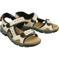 RIEKER 68872-60 beige combination, sandały damskie. Brązowe sandały damskie Rieker, bez wzorów, bez obcasa, na rzepy. Za 259,90 zł.