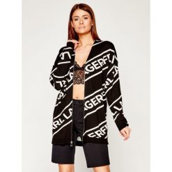 Sweter Karl Lagerfeld Zip Logo 201W2015. Czarne swetry damskie KARL LAGERFELD, s, bez wzorów, z wełny, klasyczne, bez rękawów, bez kaptura. Za 1349,00 zł.