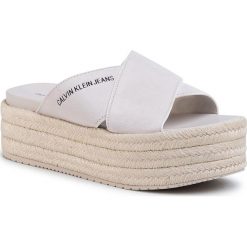 Espadryle CALVIN KLEIN JEANS - Fernanda B4R0545 Bright White. Białe espadryle damskie Calvin Klein Jeans, bez wzorów, z jeansu, bez obcasa. W wyprzedaży za 269,00 zł.