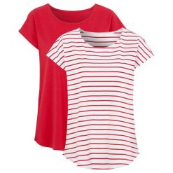 Cellbes T-shirt w dwupaku 2 Pack czerwony biały female czerwony/biały 50/52. Czerwone bluzki damskie Cellbes, m, w paski, z dżerseju, biznesowe, z okrągłym kołnierzem. Za 109,00 zł.