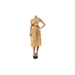 Sukienki krótkie Elisabetta Franchi AB78192E1. Żółte sukienki damskie Elisabetta Franchi, bez wzorów, bez kołnierzyka, z krótkim rękawem, krótkie, mini. Za 1339,82 zł.