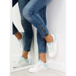 Trampki damskie biało-niebieskie LA09 BLUE. Niebieskie trampki i tenisówki damskie obuwie damskie, z tkaniny. Za 61,46 zł.