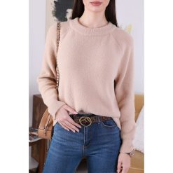 Sweter JEREMY BEIGE. Brązowe bluzy damskie uniwersalny. W wyprzedaży za 99,00 zł.