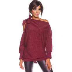 Sweter "Pia" w kolorze bordowym. Czerwone bez kategorii marki 100% Maille, s, z dekoltem w łódkę. W wyprzedaży za 129,95 zł.