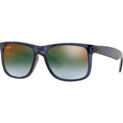 Ray-Ban - Okulary Justin Classic. Niebieskie okulary przeciwsłoneczne męskie marki Ray-Ban, z materiału, prostokątne. Za 499,90 zł.