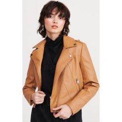 Ramoneska - Beżowy. Brązowe kurtki damskie Reserved, bez wzorów, bez kaptura. Za 139,99 zł.