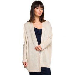 Kardigan oversize - beżowy. Brązowe swetry damskie BE, s, bez wzorów. W wyprzedaży za 159,00 zł.