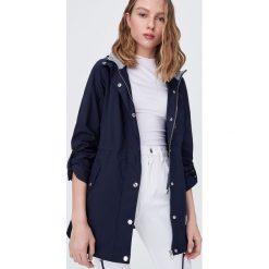 Parka z kapturem - Granatowy. Niebieskie parki damskie Sinsay, s, bez wzorów, z kapturem. Za 99,99 zł.