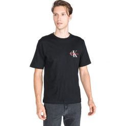 Calvin Klein Monogram Koszulka Czarny. Czarne podkoszulki męskie Calvin Klein, l, bez wzorów, z bawełny, bez kołnierzyka, krótkie. Za 154,95 zł.