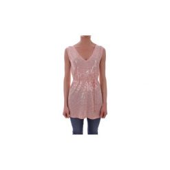 Tuniki Guess 92G515 5499Z. Różowe tuniki damskie marki Guess, s, z aplikacjami, bez kołnierzyka, bez rękawów. Za 702,36 zł.