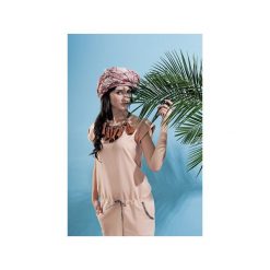 Sukienka Tropical Peach. Pomarańczowe sukienki damskie Afriq password, s, bez wzorów, z elastanu, bez kołnierzyka, bez rękawów. Za 179,00 zł.