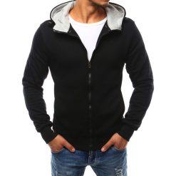 Bluzy męskie: Bluza męska z kapturem rozpinana czarna (bx2400)