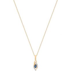 Piękny Wisiorek Złoty - złoto 585, Diament 0,024ct,szafir. Żółte zawieszki damskie W.KRUK, z szafirem, złote. Za 1190,00 zł.