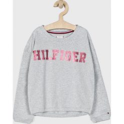 Tommy Hilfiger - Bluza dziecięca 110-176 cm. Szare bluzy dziewczęce TOMMY HILFIGER, z nadrukiem, z elastanu, bez rękawów, bez kaptura. W wyprzedaży za 139,90 zł.