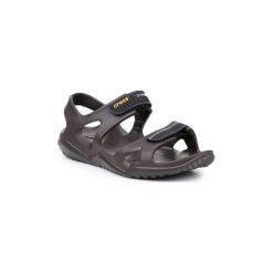 Sandały sportowe Crocs Swiftwater River Sandal 203965-23K. Pomarańczowe klapki męskie Crocs, bez wzorów. Za 102,29 zł.