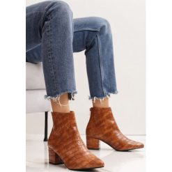 Camelowe Botki Ellerslie. Brązowe botki damskie Renee, bez obcasa, na obcasie, bez zapięcia. Za 129,99 zł.