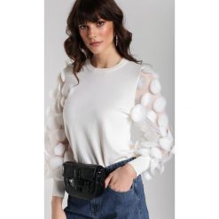 Kremowa Bluzka Hensley. Brązowe bluzki damskie Renee, s, bez wzorów, z dzianiny, eleganckie, bez kołnierzyka, bez rękawów. Za 119,99 zł.