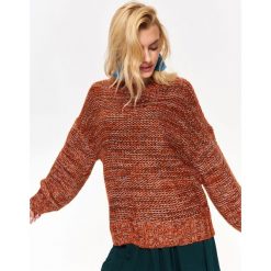 SWETER DAMSKI, MELANŻOWY. Pomarańczowe swetry damskie TROLL, na zimę, m, bez wzorów, z jeansu, bez rękawów, bez kaptura. W wyprzedaży za 39,99 zł.