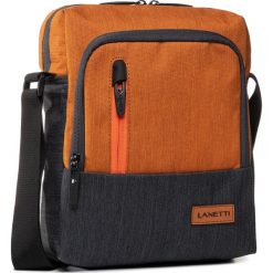 Saszetka LANETTI - BMR-S-043-15-03 Dark Orange. Szare torby męskie skórzane Lanetti, bez wzorów, z materiału, młodzieżowe. Za 99,99 zł.