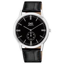 Zegarek Q&Q Męski Klasyczny QA60-302 Pasek czarny. Czarne zegarki męskie Q&Q. Za 119,00 zł.