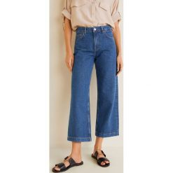 Mango - Jeansy Culotte. Zielone jeansy damskie Mango, z podwyższonym stanem. W wyprzedaży za 79,90 zł.