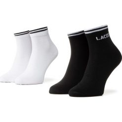 Zestaw 2 par wysokich skarpet męskich LACOSTE - RA8495 Black/White. Czarne skarpetki męskie Lacoste, bez wzorów, z elastanu. Za 69,00 zł.
