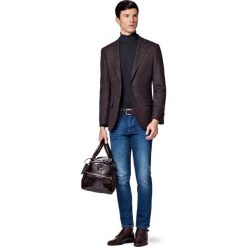 Marynarka Brązowa Kemi. Pomarańczowe marynarki męskie marki LANCERTO, m, w kolorowe wzory, z jedwabiu, eleganckie. W wyprzedaży za 399,90 zł.