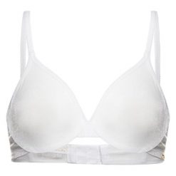 Biustonosz z fiszbiną Gossard Glossies Sheer Moulded 6271. Pomarańczowe biustonosze Gossard, bez wzorów, z elastanu. W wyprzedaży za 119,00 zł.
