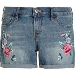 Abercrombie & Fitch MIDI INSERT Szorty jeansowe blue denim. Niebieskie szorty damskie marki Abercrombie & Fitch, z elastanu. Za 149,00 zł.