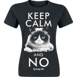 Bluzki asymetryczne: Grumpy Cat Keep Calm And No Koszulka damska czarny